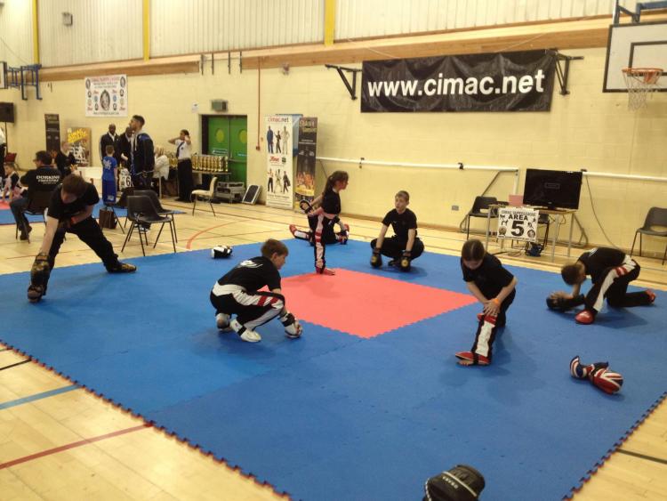 Martial arts class warm up